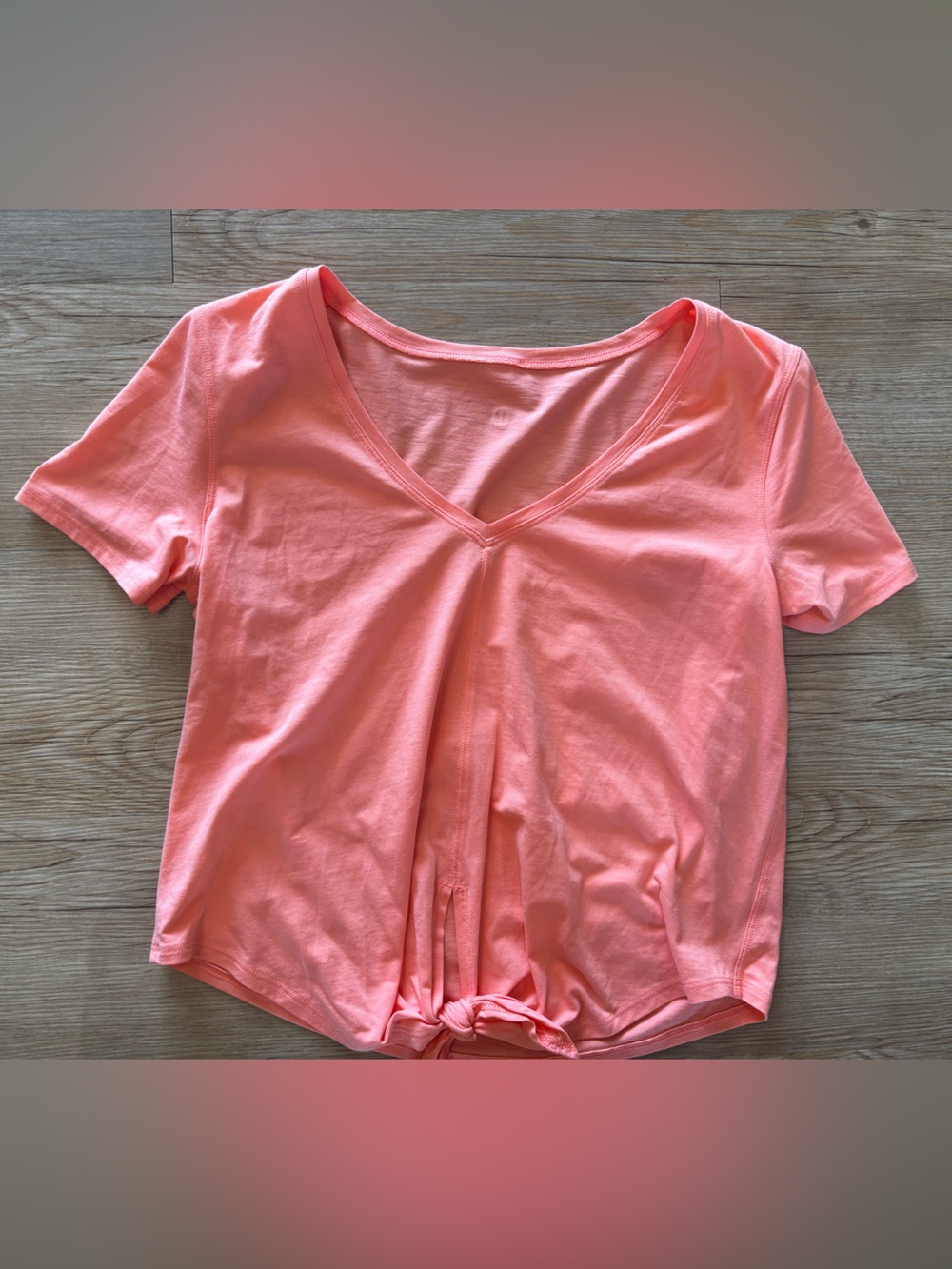 lululemon athletica Coral Tie-Front Short Sleeve Tee